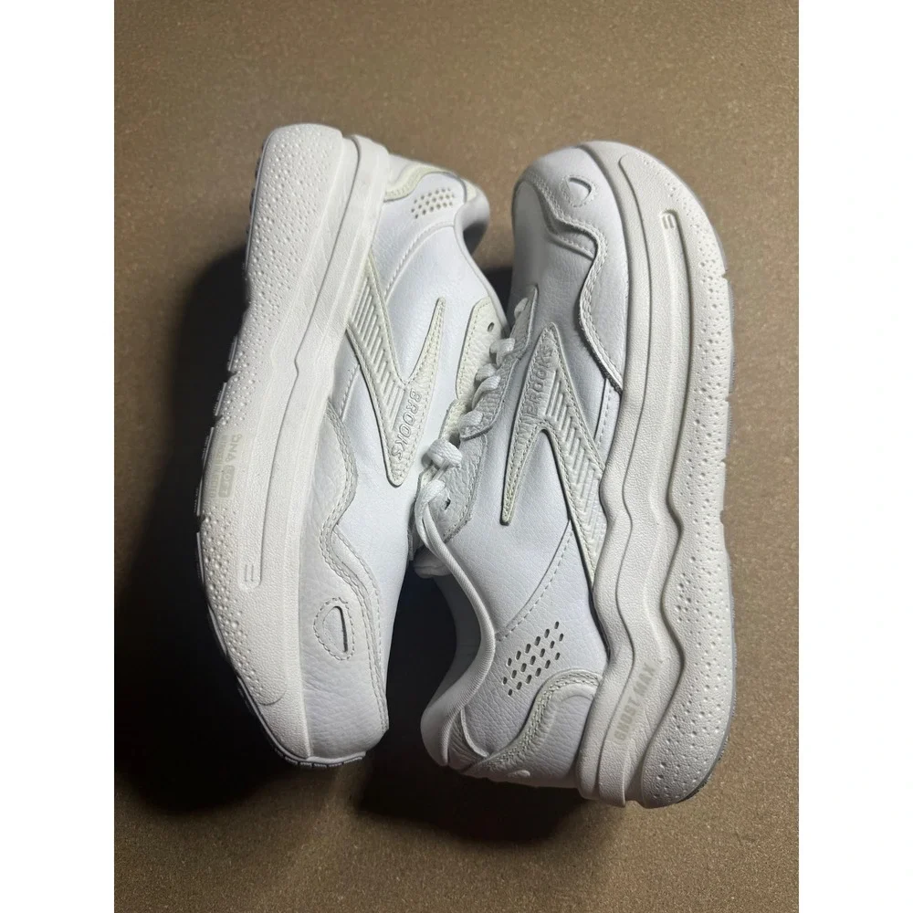 Brooks Ghost Max White Leather Running Shoes Womens 10 Medium 1204321B142